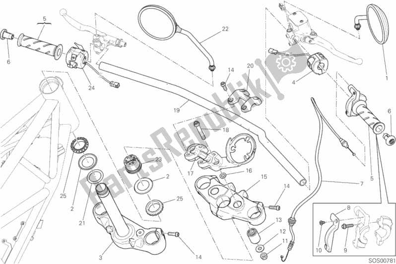 All parts for the Handlebar And Controls of the Ducati Scrambler Sixty2 Thailand 400 2017